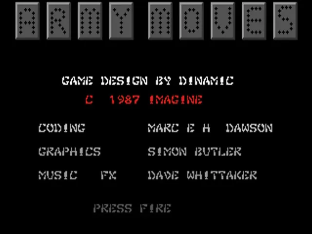 Army Moves (Europe) (Coverdisk - CU Action - Issue May 1991) title screen