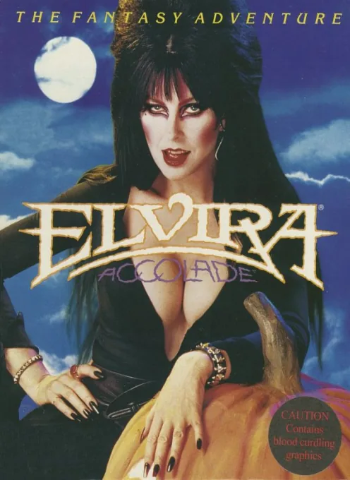 Elvira - Mistress of the Dark cover art for Commodore Amiga