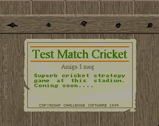 Test Match Cricket title screen