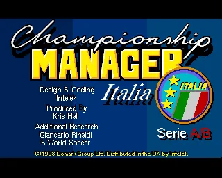 Championship Manager Italia title screen
