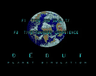 Debut - Planet Simulation title screen