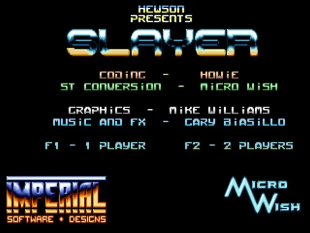 Slayer (Europe) (Budget - The 16 Bit Pocket Power Collection) title screen