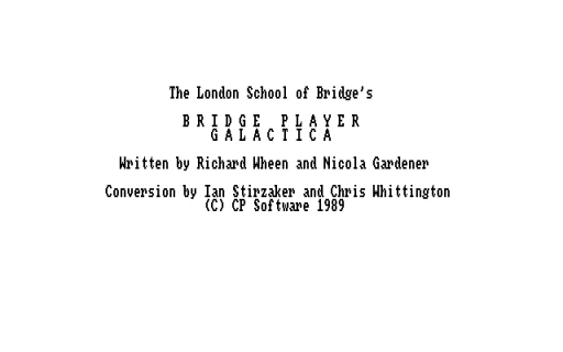 Bridge Player Galactica 2150 title screen