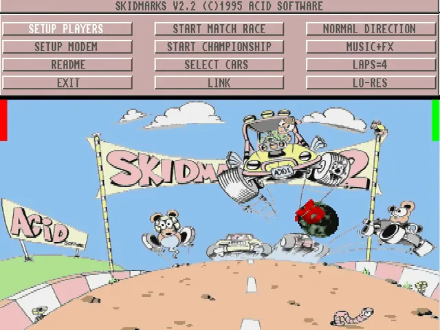 Super Skidmarks (Europe) (v2.2) (OCS, AGA) title screen