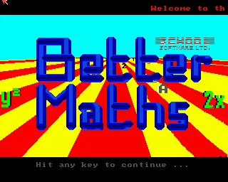 Better Maths (Europe) (Age 12 - 16) title screen