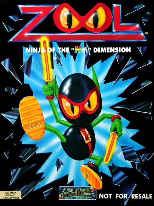 Zool - Ninja of the 'Nth' Dimension (Europe) (Compilation - Award Winners - Gold Edition) cover art for Commodore Amiga