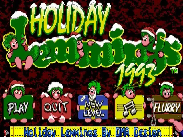 Holiday Lemmings 1993 title screen