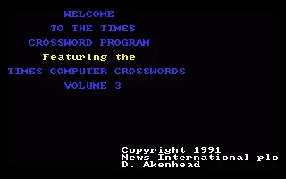 Times Crosswords, The - Volume 3 & 4 title screen