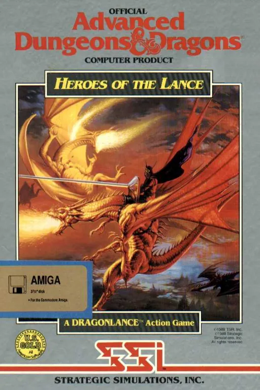 Advanced Dungeons & Dragons - Heroes of the Lance - A DragonLance Action Game cover art for Commodore Amiga