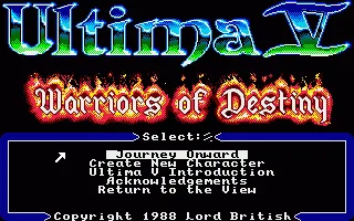 Ultima V - Warriors of Destiny title screen
