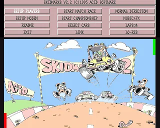 Skidmarks Racer Issue 1 (Europe) (Addon) title screen