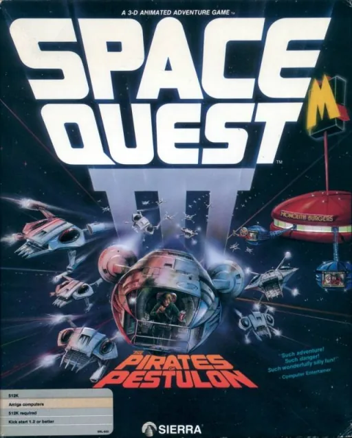 Space Quest III - The Pirates of Pestulon (Europe) (v1.0V 1989-08-17) cover art for Commodore Amiga