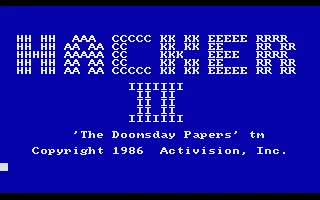 Hacker II - The Doomsday Papers (Europe) (Compilation - Power Hits) title screen