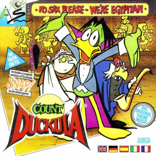 Count Duckula in No Sax Please - We're Egyptian cover art for Commodore Amiga