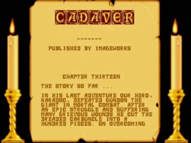 Cadaver title screen