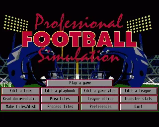 Professional Football Simulation (Europe) (v3.1b) screenshot