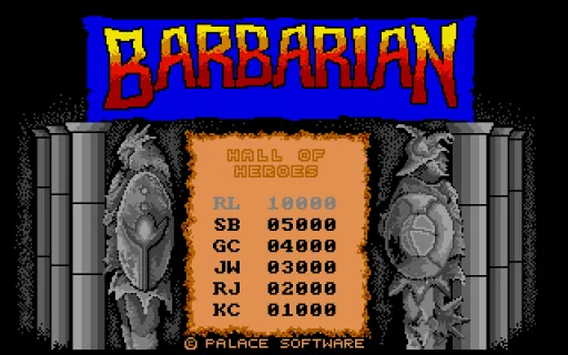 Barbarian - The Ultimate Warrior title screen