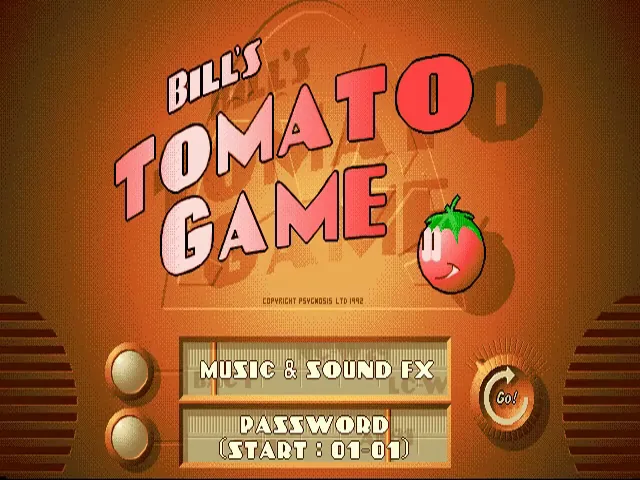 Bill's Tomato Game (Europe) (Demo, Promo) (Bundled with Cytron) title screen