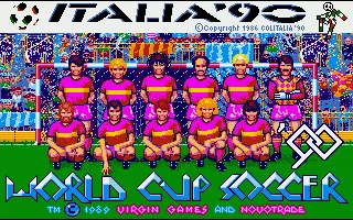 Rick Davis's World Trophy Soccer title screen