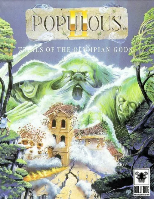 Populous II - Trials of the Olympian Gods cover art for Commodore Amiga