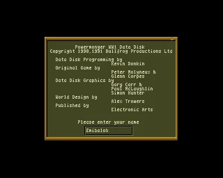 PowerMonger - WW1 Edition (Europe) (Addon) title screen