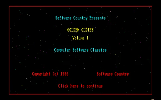 Golden Oldies Vol. 1 title screen