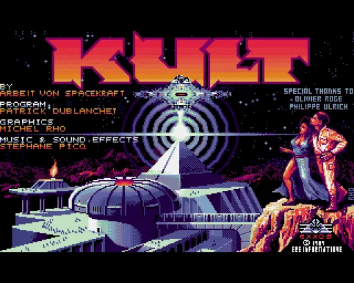 Kult - The Temple of Flying Saucers (Europe) (En,Fr,De) (Budget - Bit Star) title screen