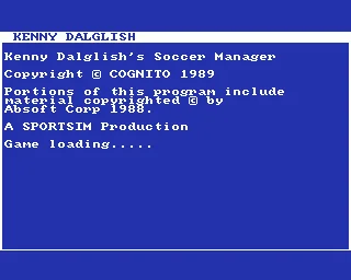 Kenny Dalglish's Soccer Manager title screen