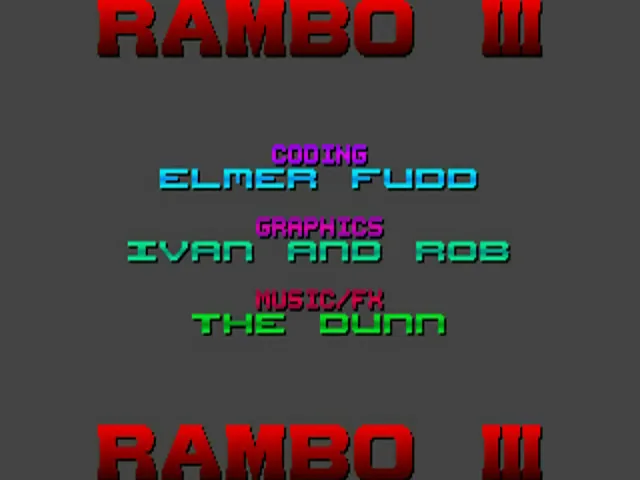 Rambo III (Europe) (Budget - The Hit Squad) title screen