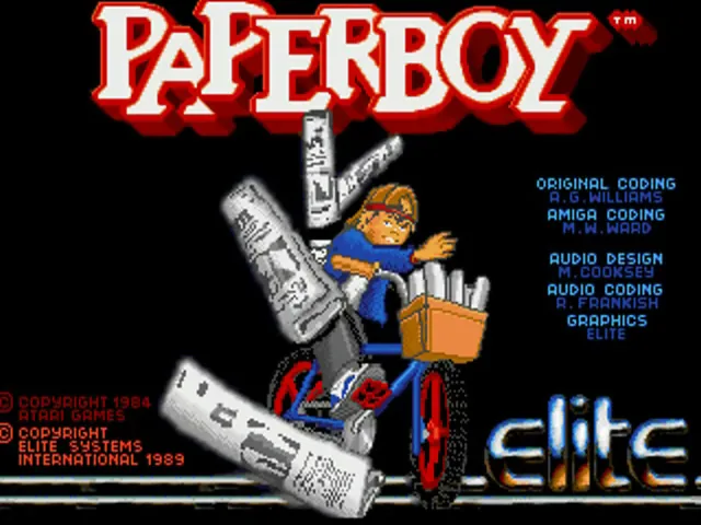 Paperboy (Europe) (Mastering Errors) title screen