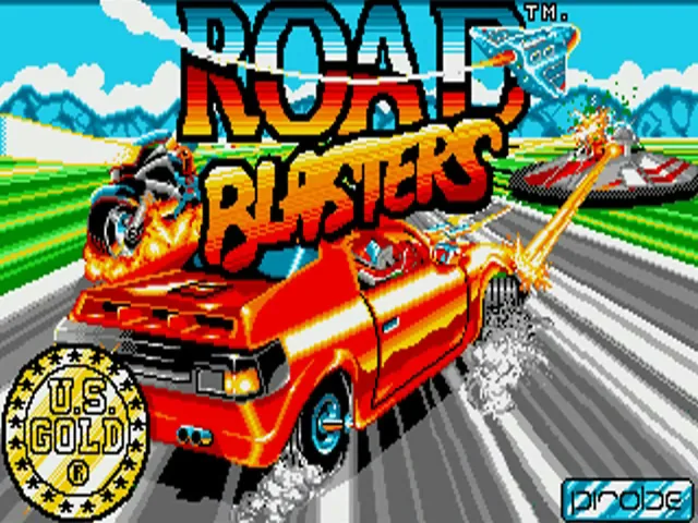 Road Blasters (Europe) (Budget - Kixx) title screen