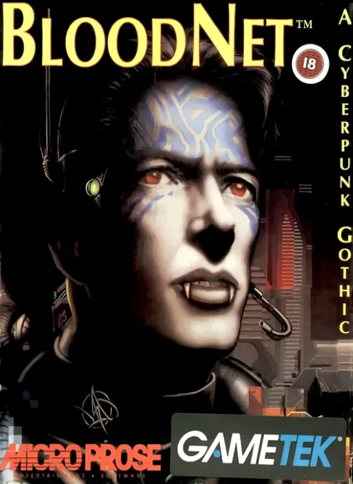 BloodNet - A Cyberpunk Gothic cover art for Commodore Amiga