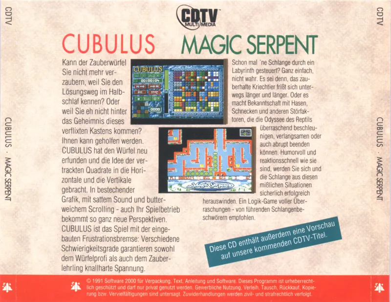 Cubulus & Magic Serpent box back