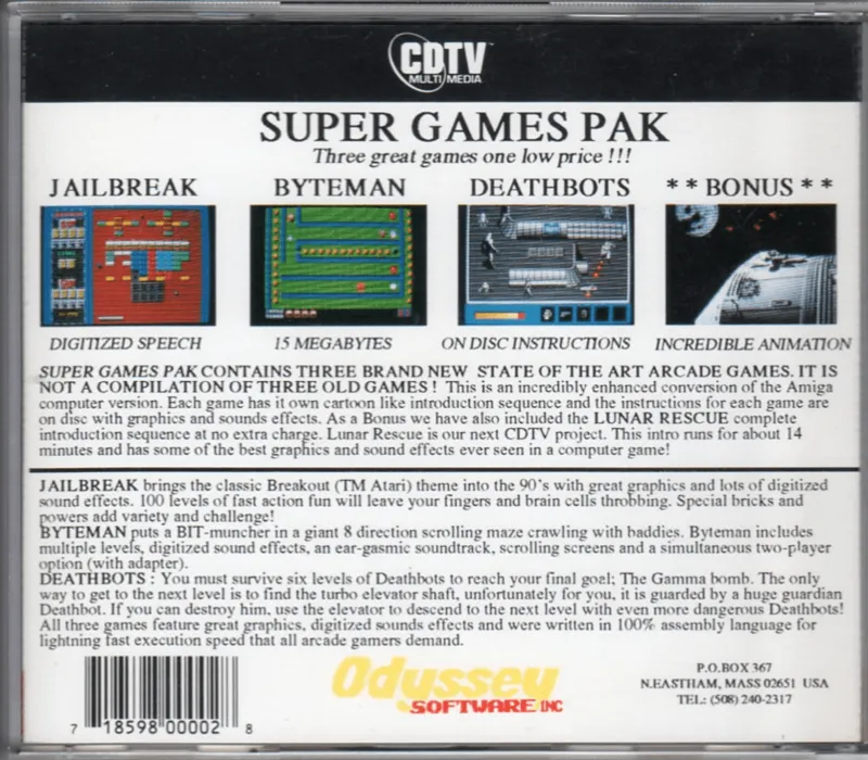 Super Games Pak box back