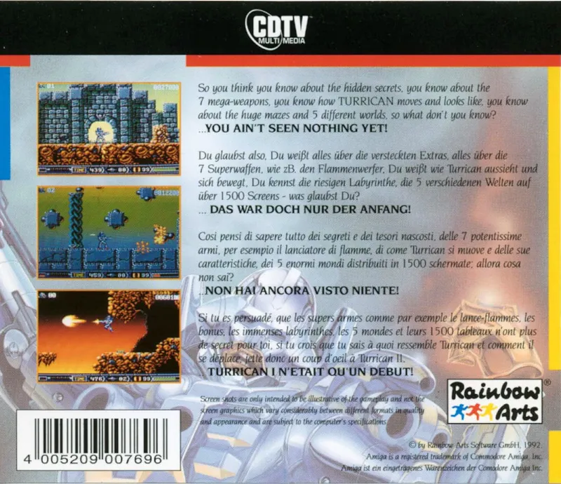 Turrican II: The Final Fight box back