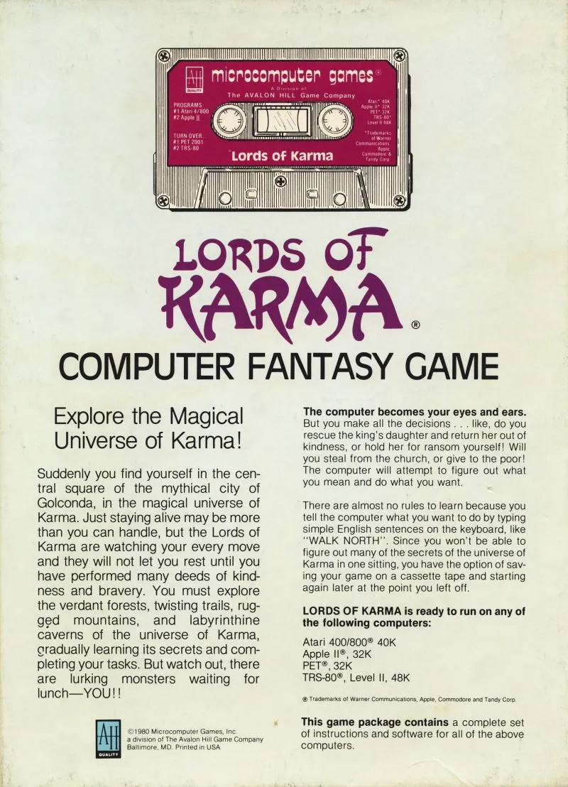 Lords of Karma box back