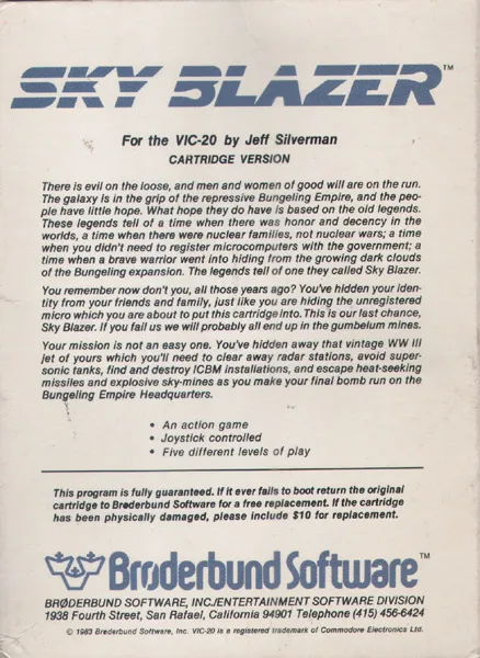 Sky Blazer box back