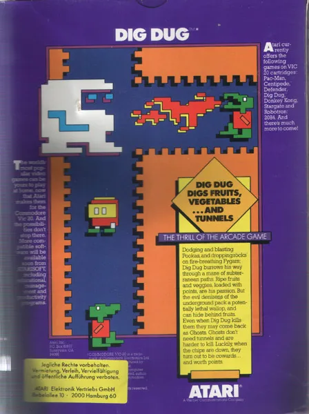 Dig Dug box back