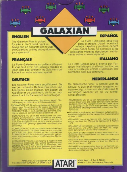 Galaxian box back