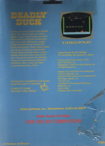 Deadly Duck box back