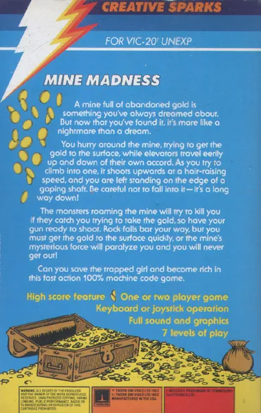 Mine Madness box back