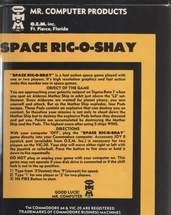Space Ric-O-Shay box back