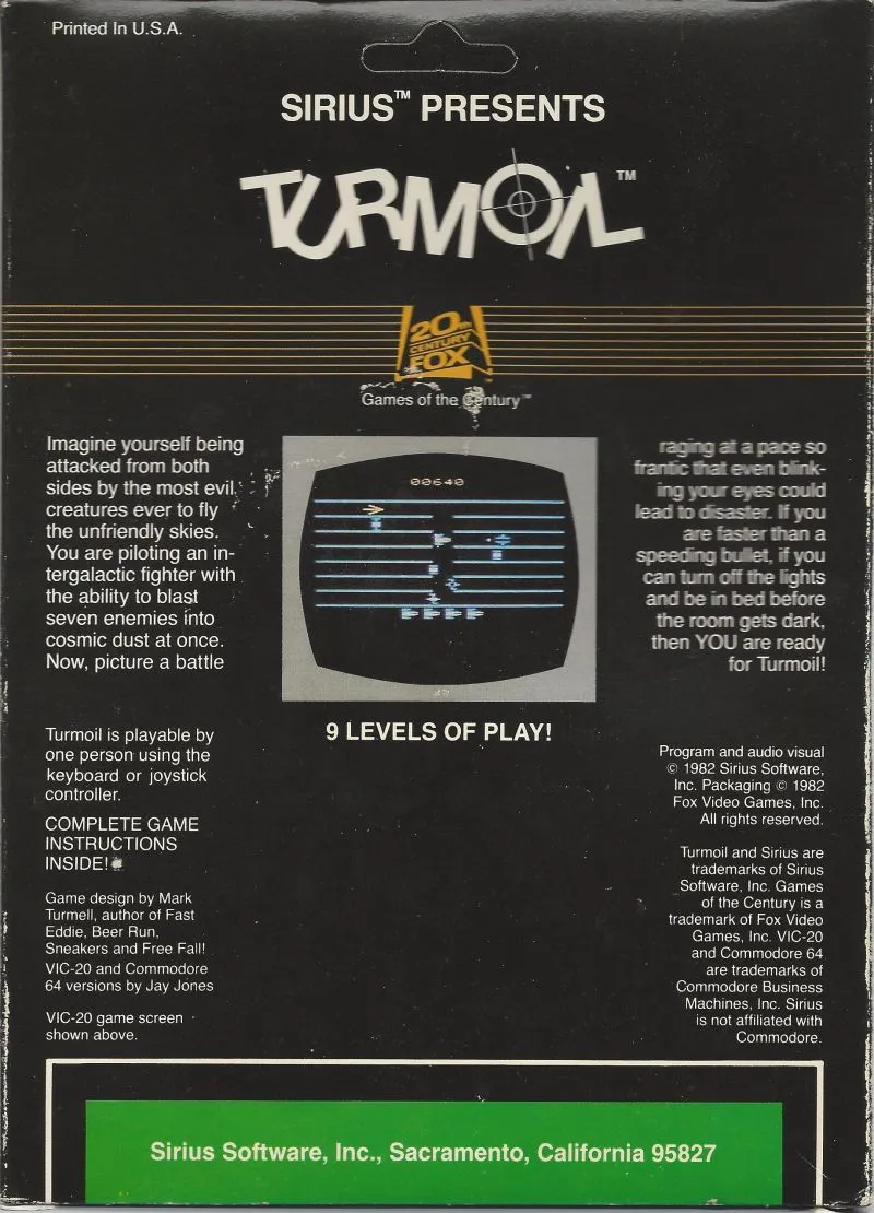 Turmoil box back