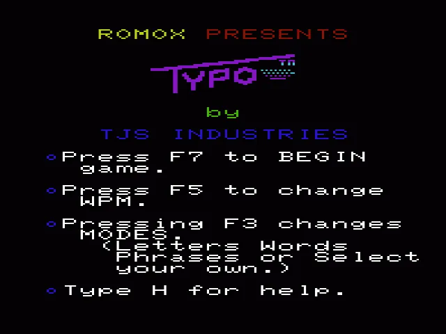 Typo screenshot