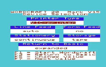 Wordcraft 20 title screen