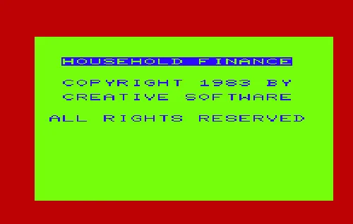 Household Finance title screen