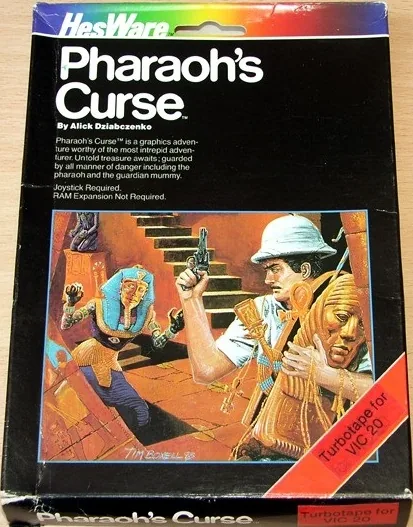 Pharaoh's Curse cover art for Commodore VIC-20