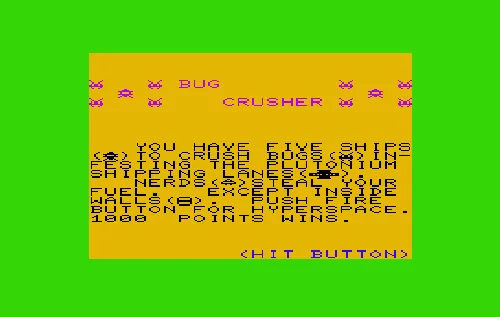 Bug Crusher title screen