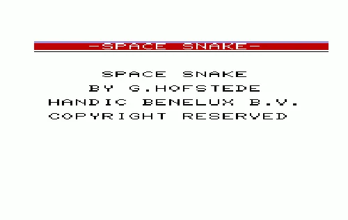 Space Snake title screen