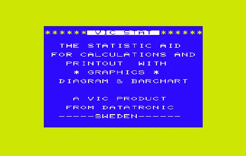 VIC Stat title screen